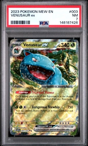 2023 POKEMON MEW EN-151 #003 VENUSAUR EX PSA 7