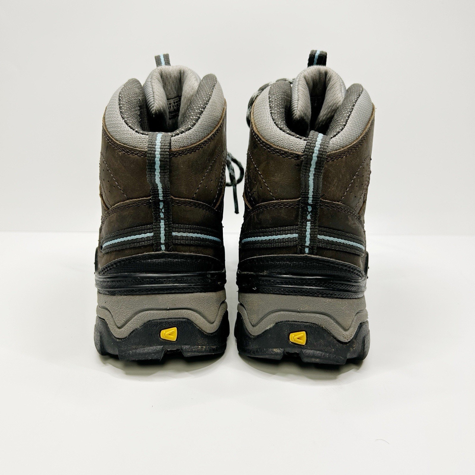 Stivali da trekking KEEN gesso impermeabili in pelle stringati medi marroni da donna taglia 6 5