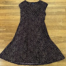 Chaps dark plum tan sleeveless a-line midi dress size medium M b34