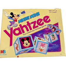 Vintage Mickey Mouse Yahtzee Milton Bradley Disney Dice Game Complete