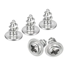 ST4x6x8mm Phillips Pan Head Self-tapping Screw with Washer, 100pcs (Silver)