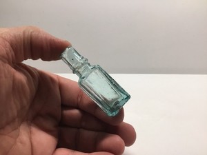 Tiny Antique Paneled Burst Top Perfume/scent Bottle.