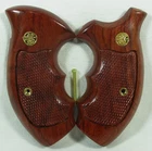 New, Wood checkered grips for S&W Revolvers, K, L Frame, Round butt, 686-64-65-6