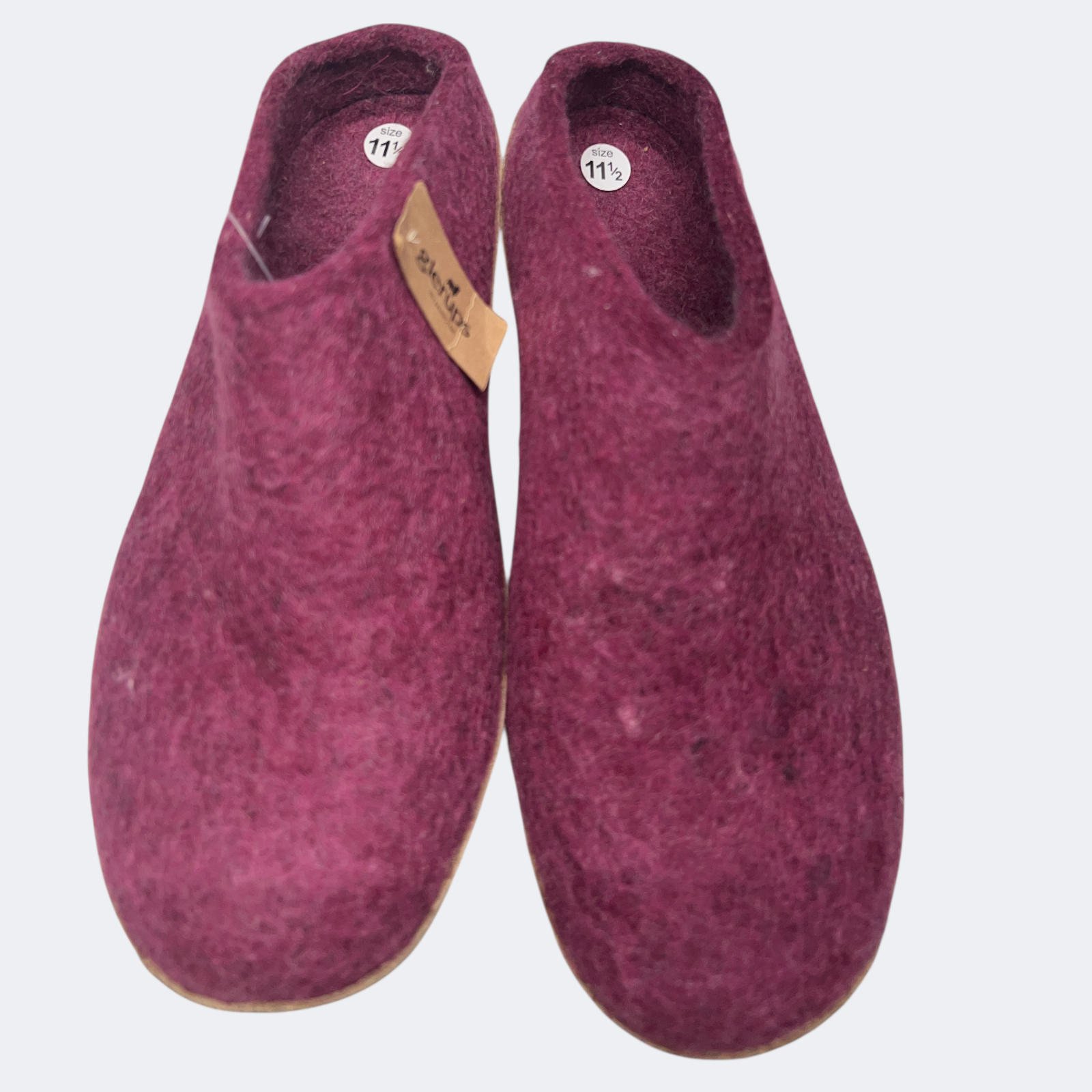 SAOLA Scarpe Glerups uomo taglia 11 5 viola lana feltro ciabatte suola pelle accoglienti