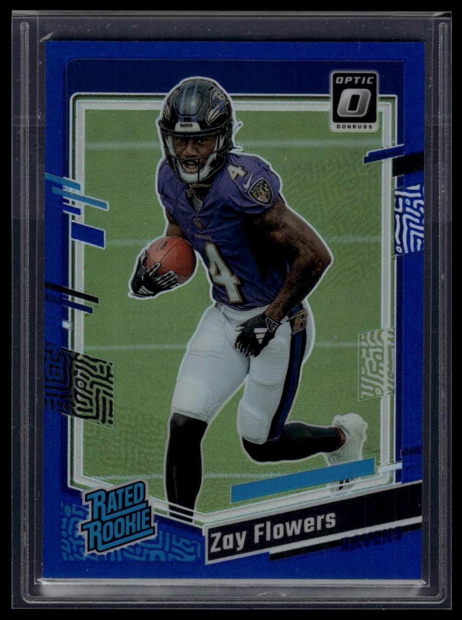 2023 Donruss Optic #210 Zay Flowers Blue #/199