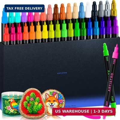 ARTISTRO 36 Precision Dual-Tip Acrylic Paint Markers - Paint Pens Set with Dot &