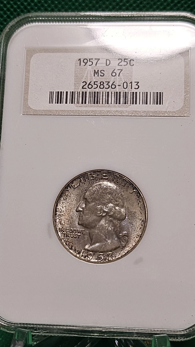 Uncirculated MS 67 Graded 1957 Washington Quarters (1932-1998) for