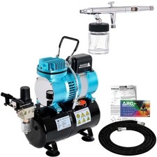 Master S62 0.5mm Siphon Feed Dual-Action Airbrush Set Kit Air Compressor w/ Tank