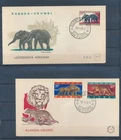 XE69629 Belgium 1960 Ruanda Urundi wildlife animals FDC's used