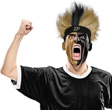NCAA Purdue Boilermakers Fuzzy Hair Hat Wig Beanie Head Band Tailgate Party
