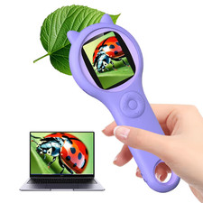 Portable Digital Microscope For Kids -8 LED Light 2.0 HD Screen Magnifier Purple