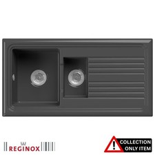 Reginox 1.5 Bowl Black Ceramic Kitchen Sink & Waste RL 401 CB II "Graded"