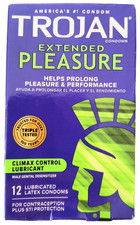 Trojan Extended Pleasure Condoms Climax Control Lubricant 12ct Exp 1/27