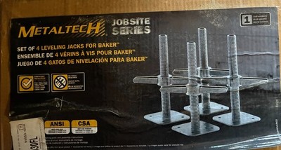 Metaltech Adjustable Leveling Jacks - 4-Pk. for Baker-Style Scaffolding, Model