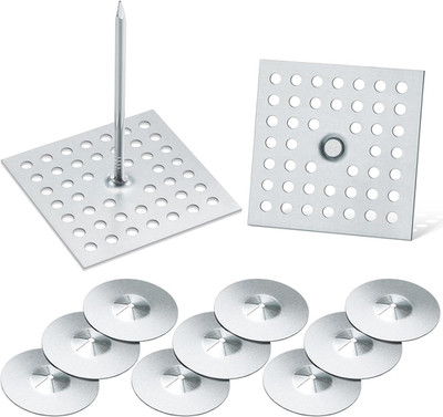 100 Set 2-1/2 Inch Perforated Self Stick Insulation Pins 1.5 Inch round Self Loc