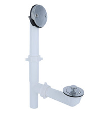 DANCO 51933 Plastic Tub Drain Kit for Standard Size Tubs in White and Chrome