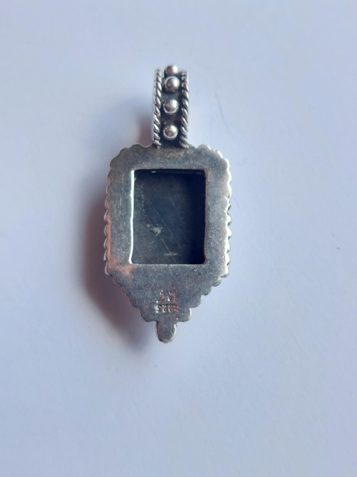 Sterling Silver Rectangular Onyx Pendant - image 4