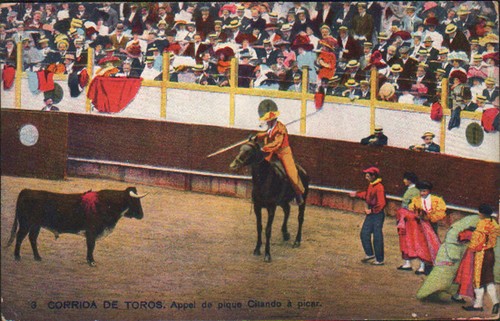 ANTIGUA POSTAL TAUROMAQUIA CITANDO A PICAR TOROS BULLS POSTCARD CC00551 - 第 1/1 張圖片