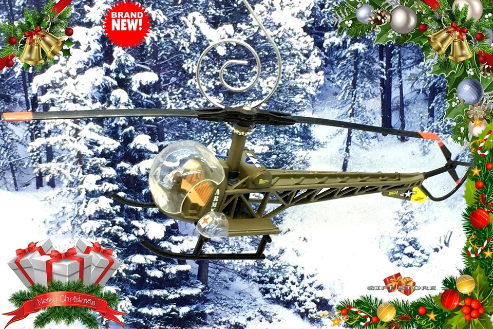 🎁 ADORNO DE NAVIDAD MASH HELICÓPTERO CAMPANA H13D EJÉRCITO AMBULANCIA AÉREA BONITO REGALO 🎁 Foto 3 de 4