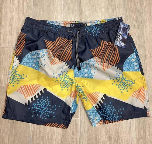 Ennea Bademode Badehose Herren Größe Large gefüttert Shorts mehrfarbig Kordelzug Taschen - Bild 1 von 8