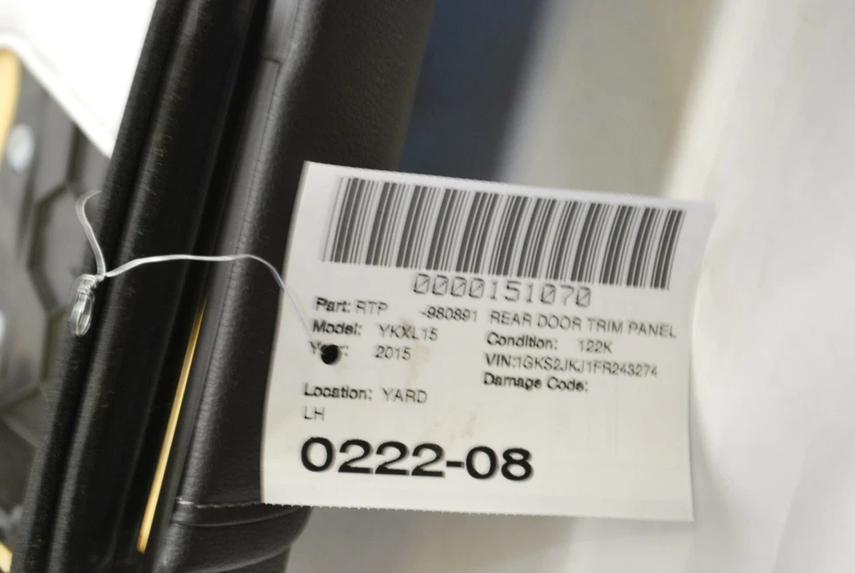 2015-2017 GMC YUKON XL 1500 后左驱动侧门板装饰黑色原始设备制造商 — 第 4/4 张图片