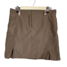 Izod Performx Taupe Brown Ribbon Belt Loop Skort Skirt Size 8