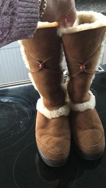 Ugg Nightfall Tall Sheepskin Lined Boots Size 6 W SUPER CLEAN eBay