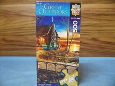 500 Pc Jigsaw Puzzle 19x13 Simpler Times Country Lake Truck Sunset Cabin House