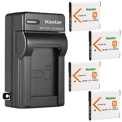 Wall Charger & 4 battery for DSC-W560 W570 W580 W610 W620 W630 W650 W670