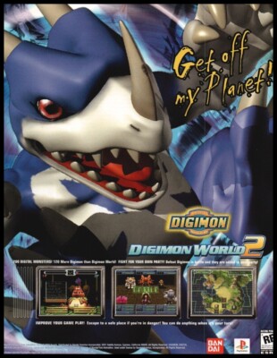 Digimon World 2 2000 Playstation-print ad/mini-poster-Game room