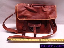 Used Real Leather Messenger Bag Briefcase 14" Wide x 12" Tall x 4" Thick