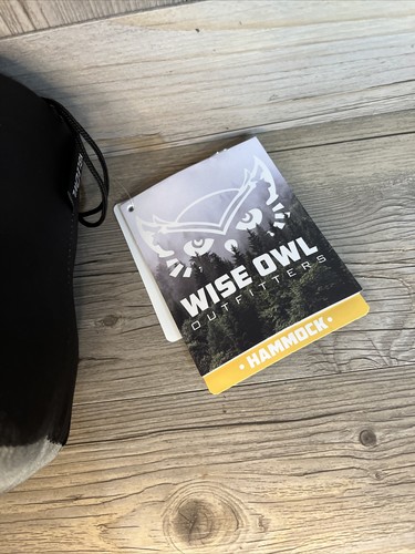 Wise Owl Outfitters Hammock for Camping Double Hammocks Gear Black & Gray New - Picture 2 of 7
