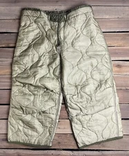 US Military OD Green M65 Field Cold Weather Pants Trouser Quilted Liner Sm/S-R