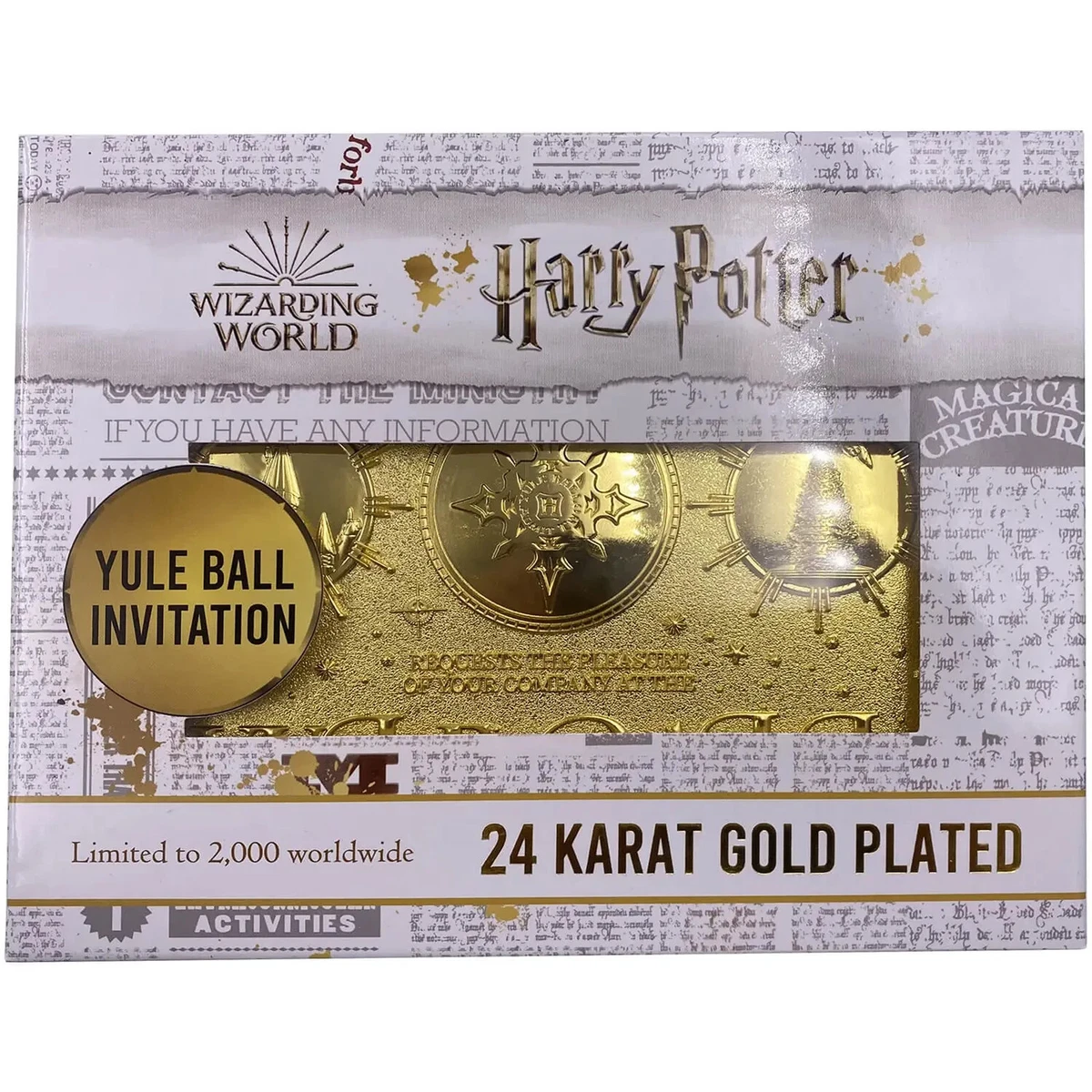 Réplique du billet de la Coupe du monde de Quidditch en plaqué or 24 carats  de Harry Potter édition limitée - Exclusivité Zavvi