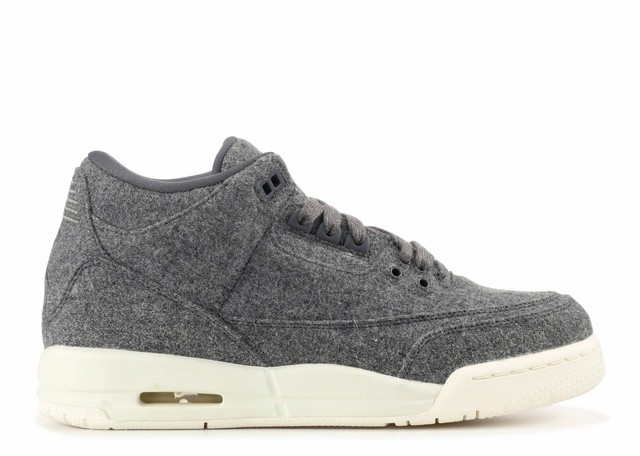 retro 3 wool grey