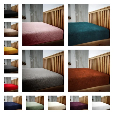 Teddy Bear Fleece Fitted Sheet Bed Luxury Soft Cuddly Sherpa Bedding 25 CM Deep