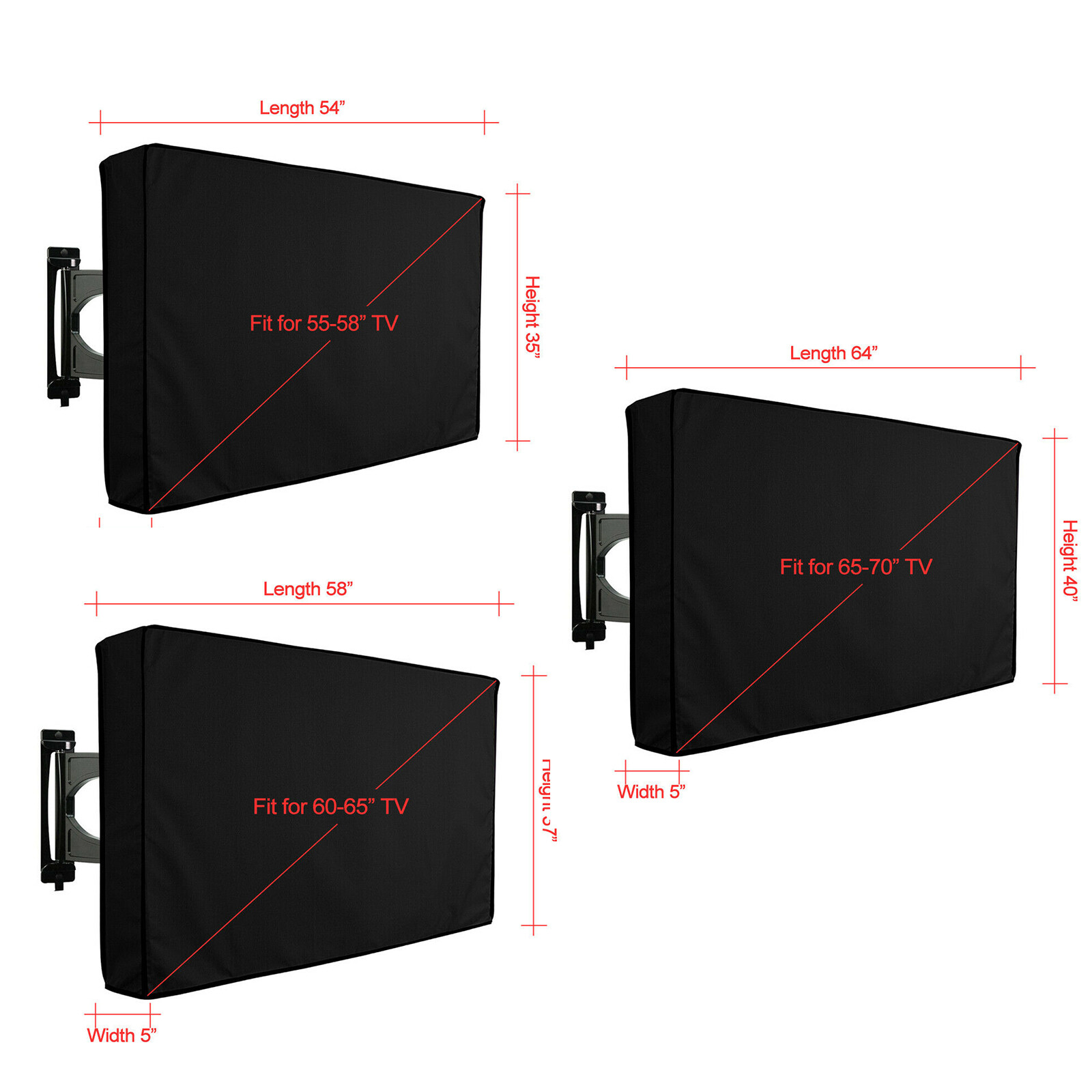 55"70" Inch Waterproof TV Cover Outdoor Patio Flat Television