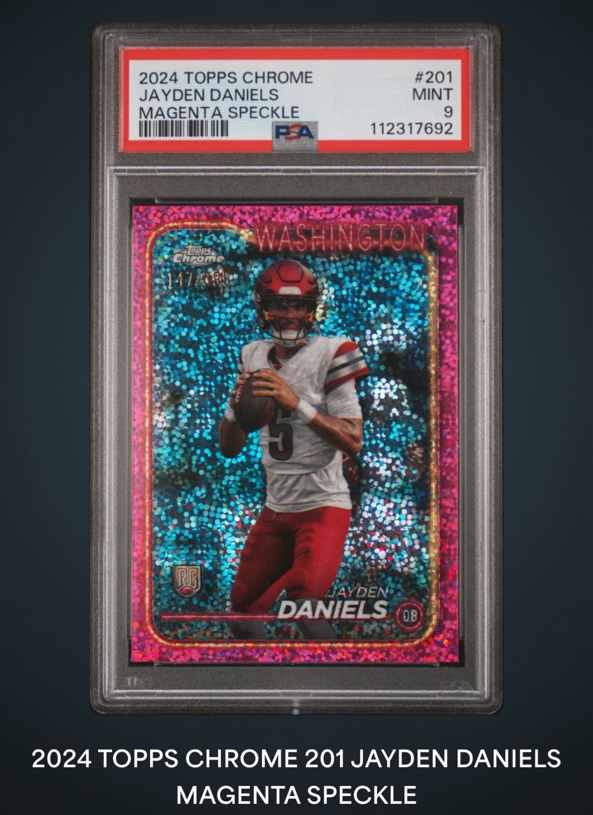 2024 Topps Chrome - Rookies Jayden Daniels #201 Magenta Speckle /399  (RC)