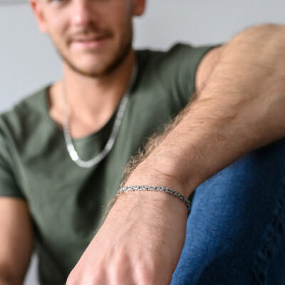 Edelstahl Armband Herren – Königskette Silber, Verstellbar, Als Geschenk Für Papa & Freund