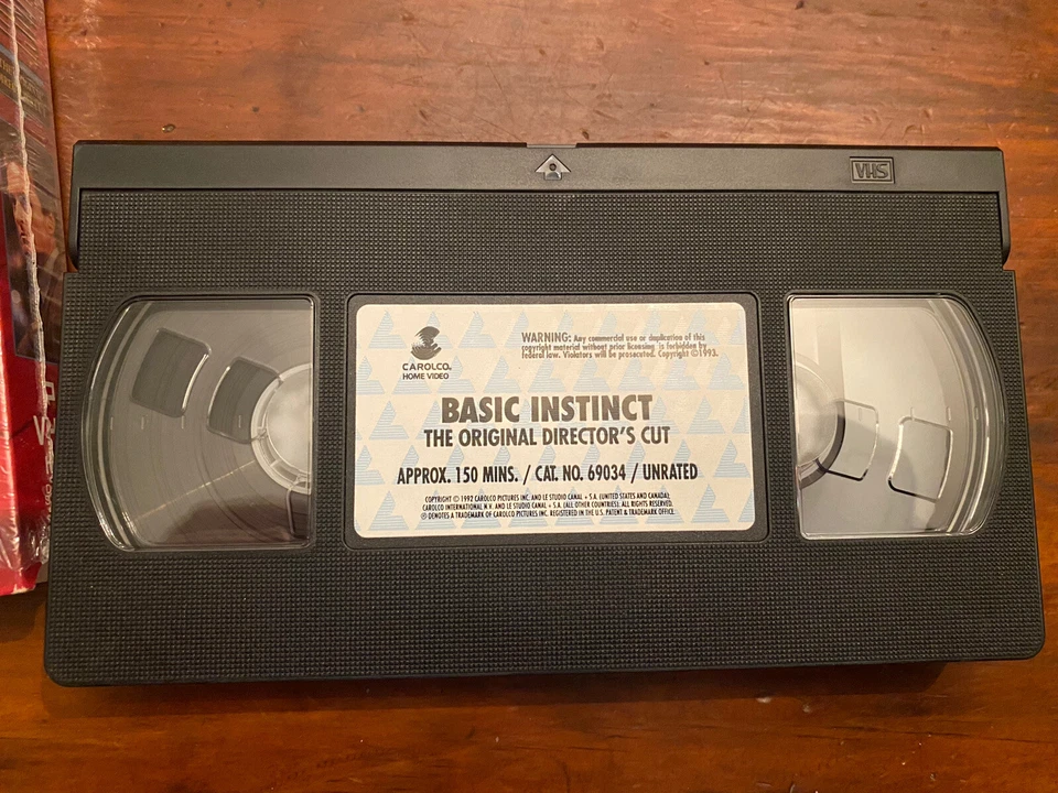 Basic Instinct (VHS, 1997, Original Directors Cut) Sharon Stone Tested EUC - Image 4 of 4