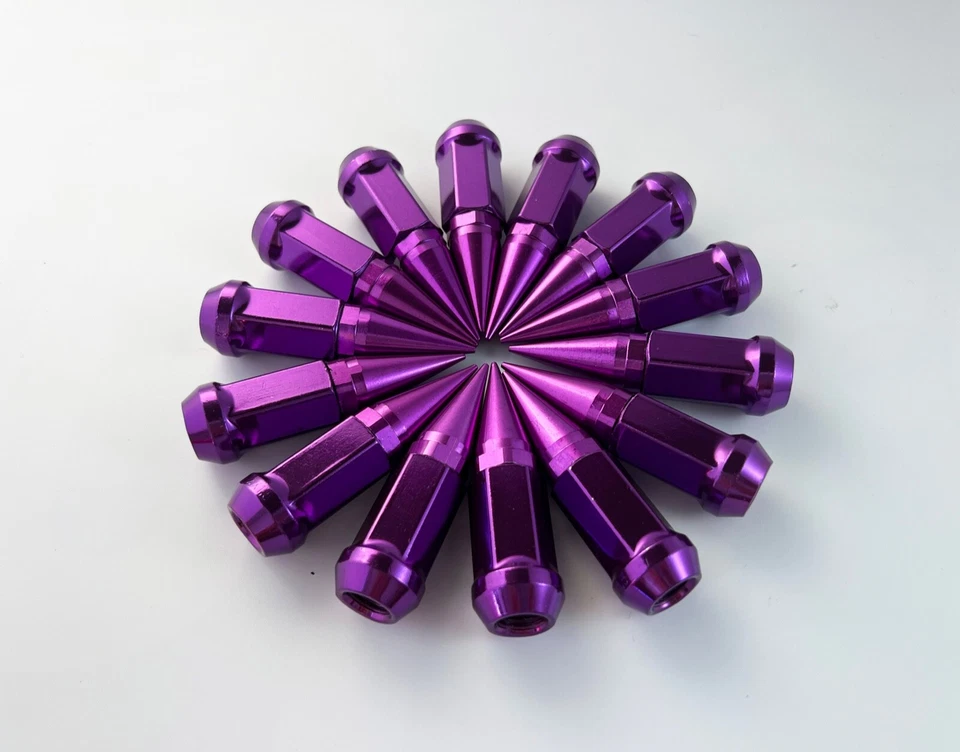 23Pc Purple Spike Lug Nuts 1/2-20 Bulge Acorn Spike Fits Jeep Wrangler JK TJ YJ - Image 2 of 4