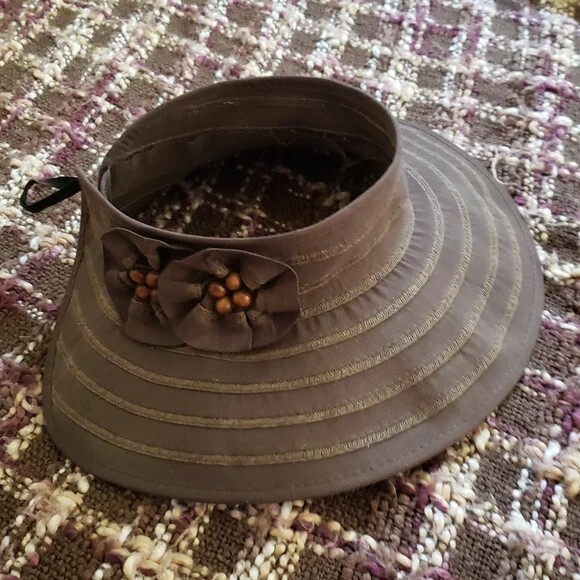 Rare C.C Adjustable Brim Sun Hat Liz Claiborne Blue Hats for Women for sale | eBay main image 3