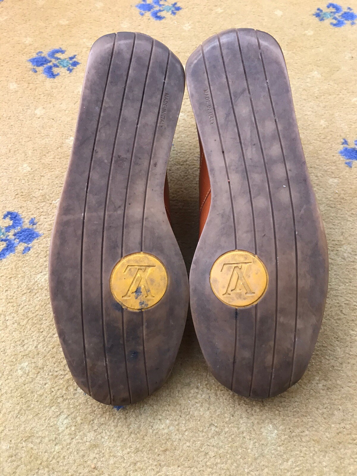 Louis Vuitton Trainers Sneaker Shoes Tan Brown Leather Mens UK 9 US 10 EU 43 thumbnail 13