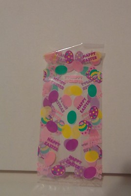 9 Easter Eggs Pastel Clear Spring Party Favor Bags Cello Treat Sack Happy Easter