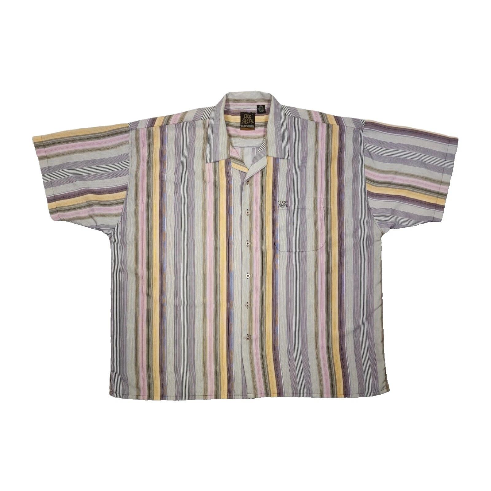 Botón Informal Algodón Old Skool-Down Shirts for Men