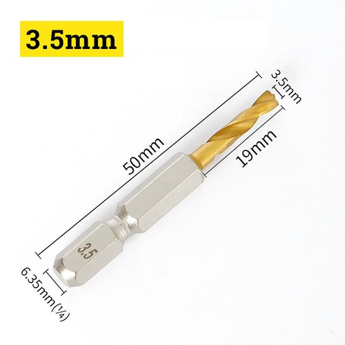 1.5-13mm Handhaben Bohrer Mit 1/4" Sechskantschaft Hss Spiralbohrer Bitaufnahme - Bild 17 von 40