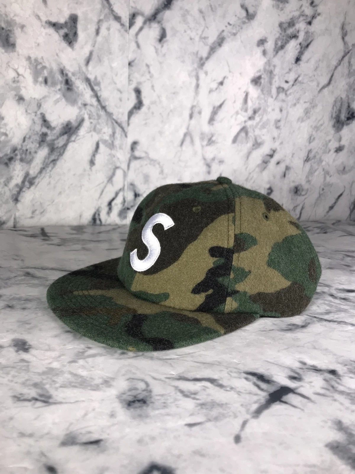 Supreme Cap Camo S logo Wool Casquette 6 panel