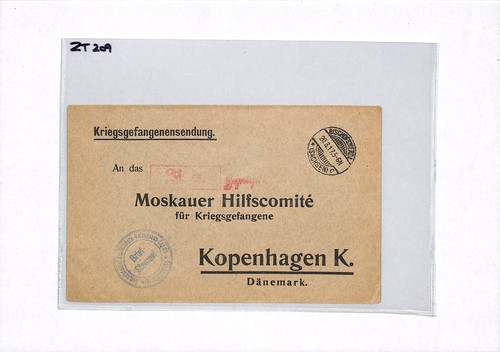 GERMANY WW1 Cover *BISCHOFSWERDA* DENMARK POW MAIL RED CROSS 1917 ZT209 - Picture 3 of 8