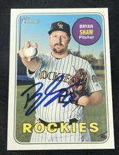 2018 Topps Heritage Bryan Shaw Signed Autographed Card Colorado Rockies #571