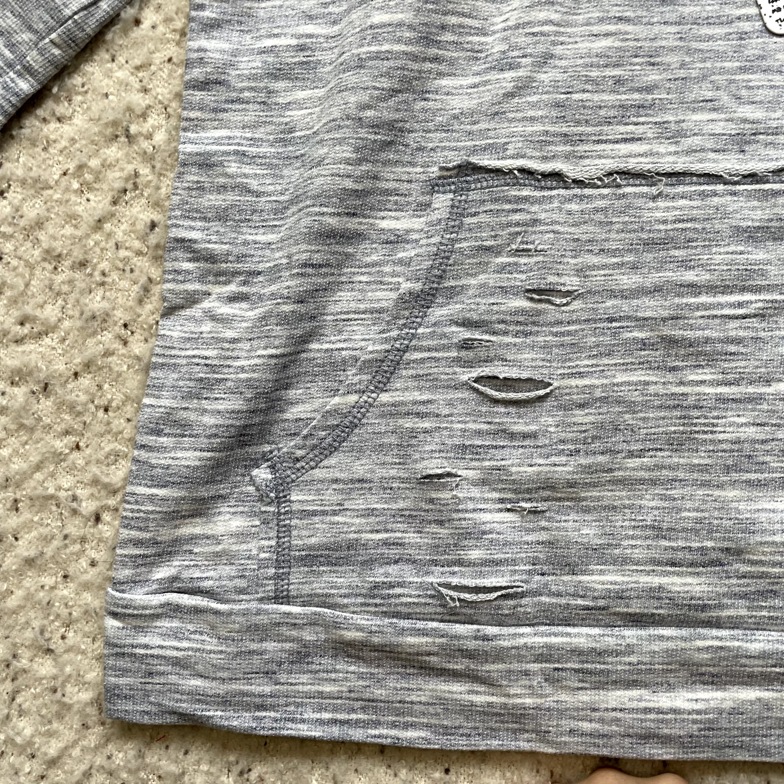 VETEMENTS MUR MUR maglione donna grande felpa con cappuccio maglia tasca frontale grigio trafilato